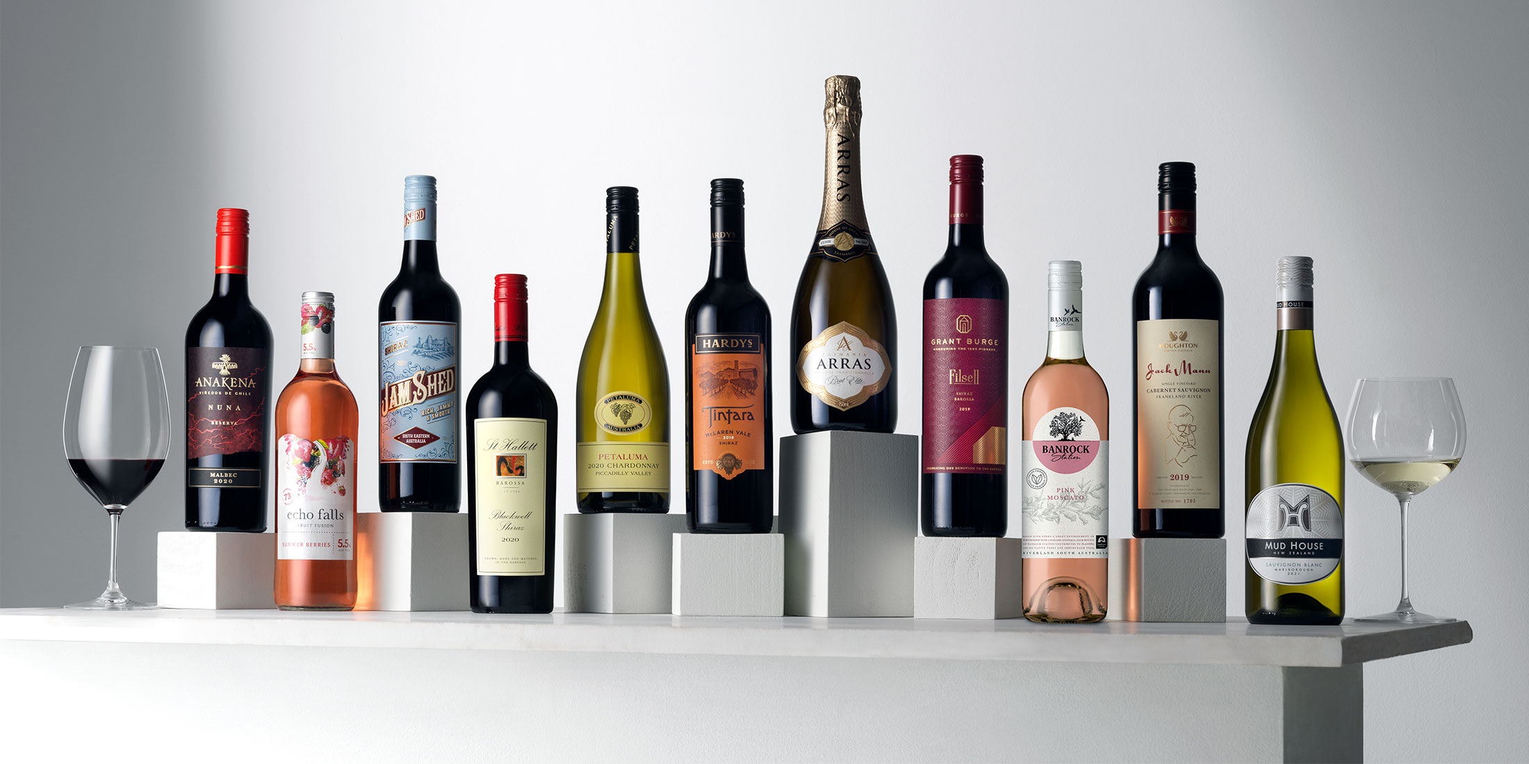 bottles of wine from the accolade wines portfolio against a white background